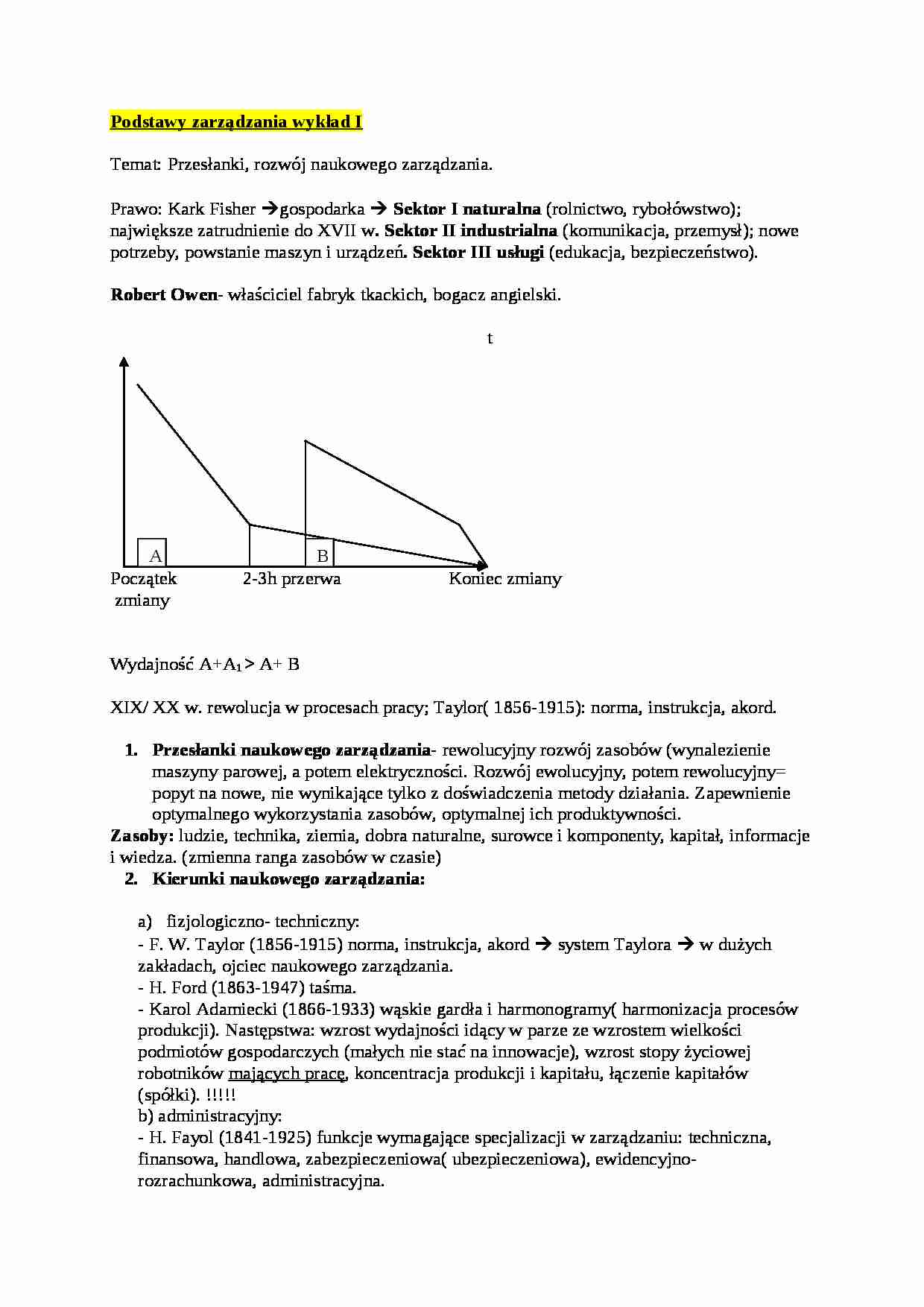 Podstawy zarządzania - omówienie - strona 1