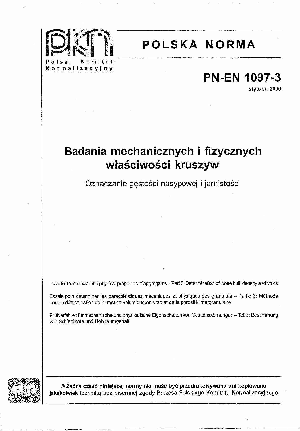 Oznaczanie gestosci nasypowej i jamistości - wykład - strona 1