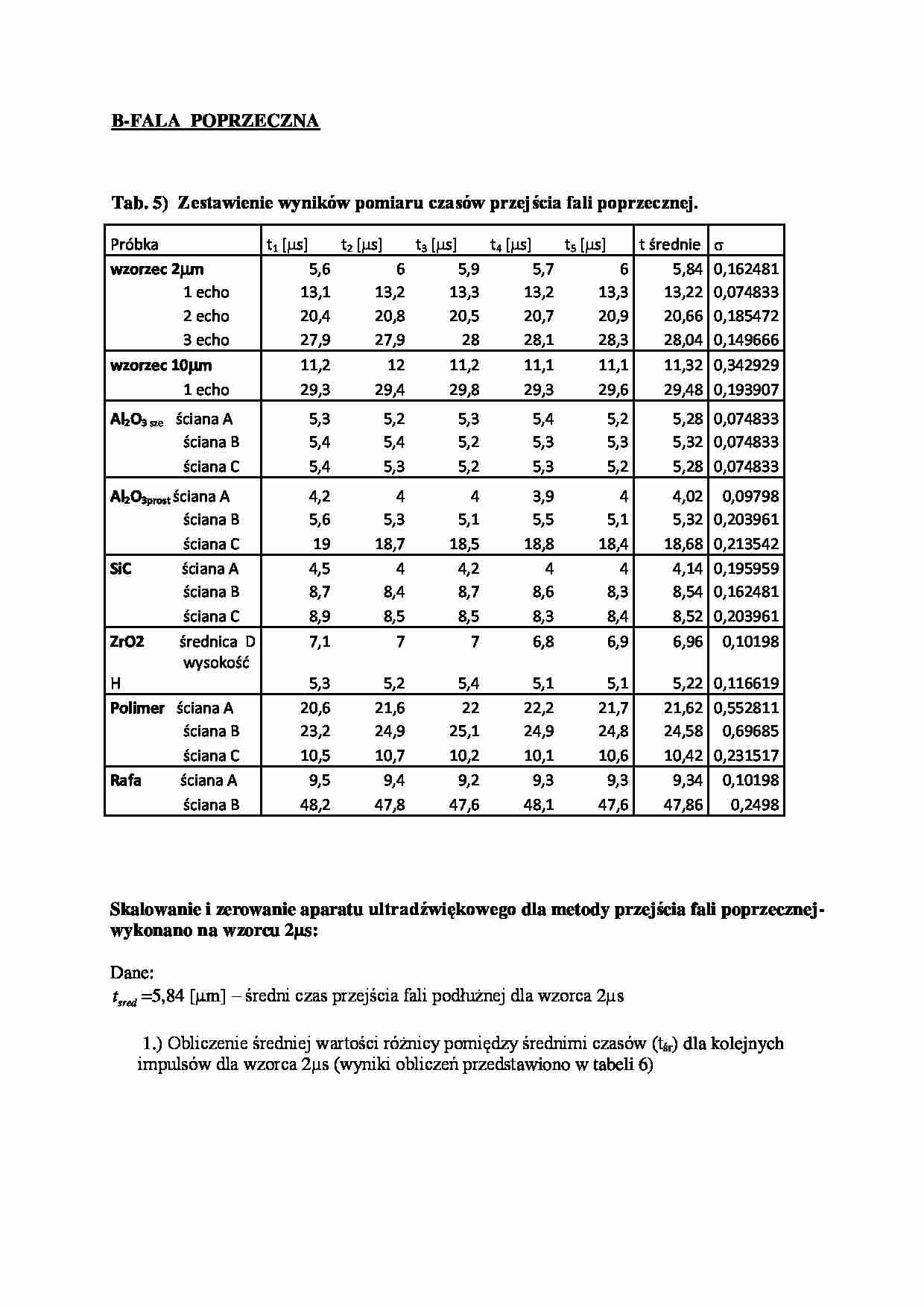 Fala poprzeczna - wyniki pomiaru - strona 1
