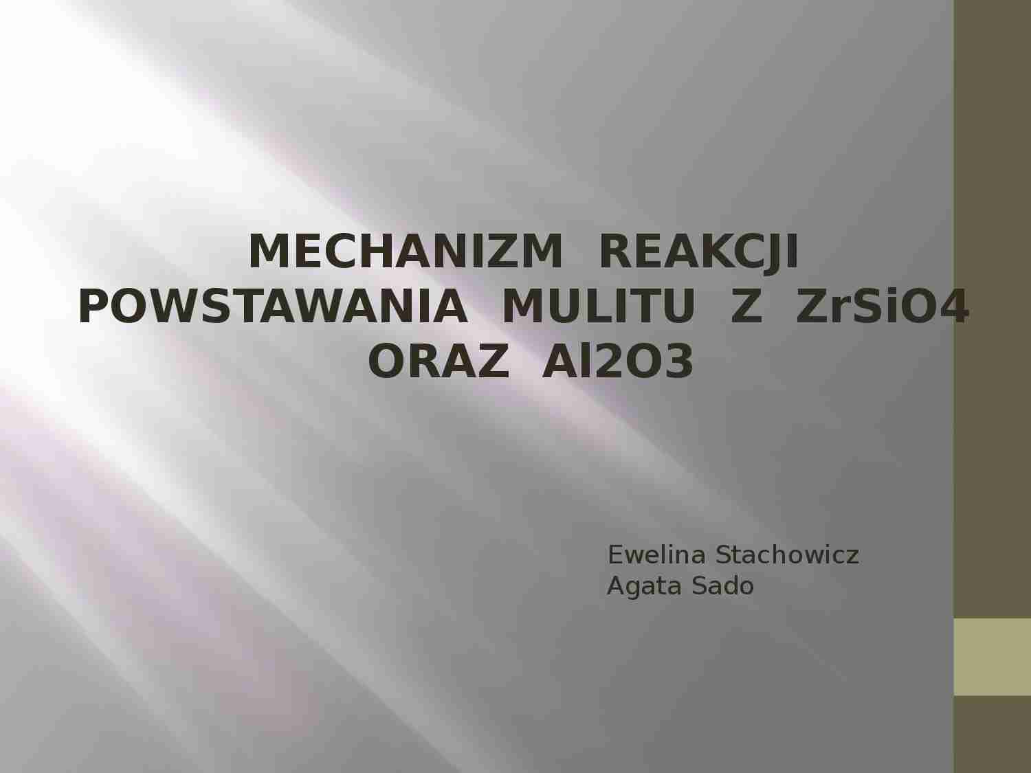 Mechnizm reakcji powstawania mulitu - strona 1