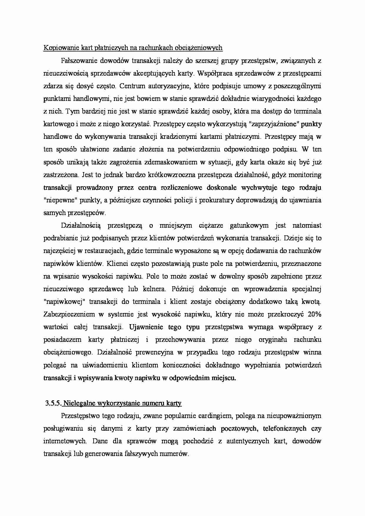 Kopiowanie kart płatniczych na rachunkach obciążeniowych - wykład - strona 1