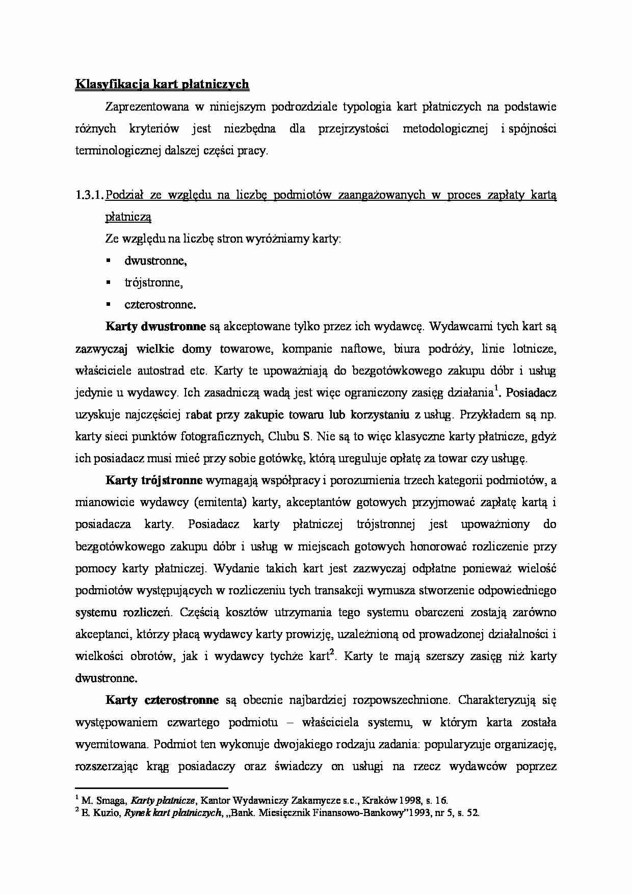 Klasyfikacja kart - wykład - strona 1