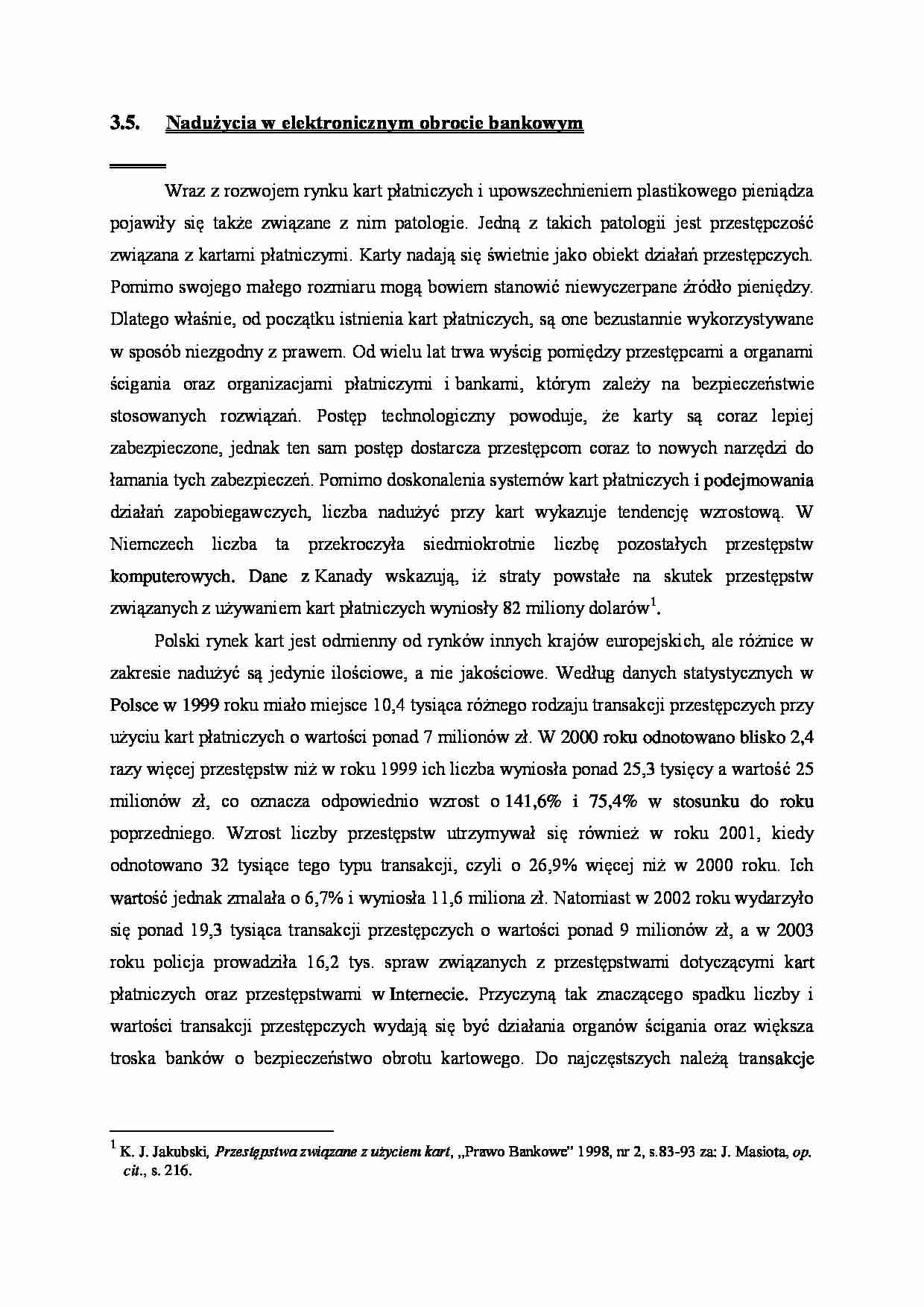 Nadużycia w elektronicznym obrocie bankowym - wykład - strona 1