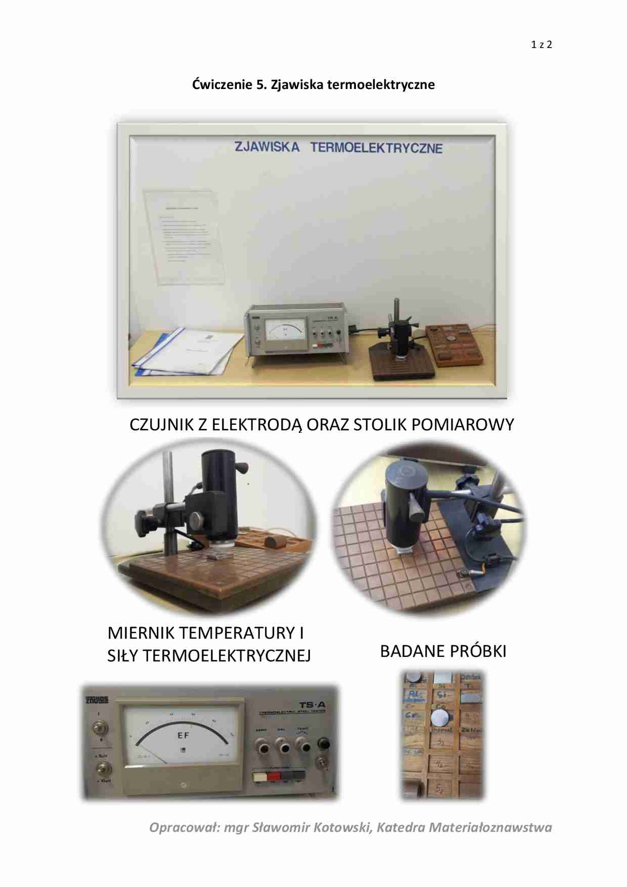Zjawiska termoelektryczne - wykład - strona 1