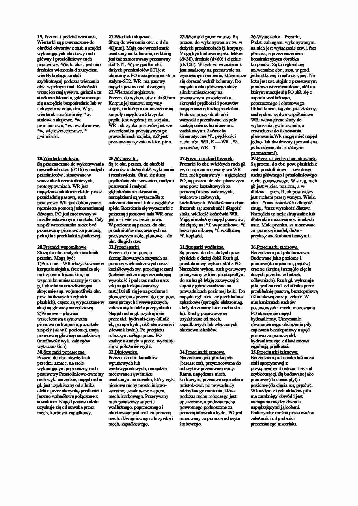 Rodzaje maszyn i ich funkcjonowanie - wykład - strona 1