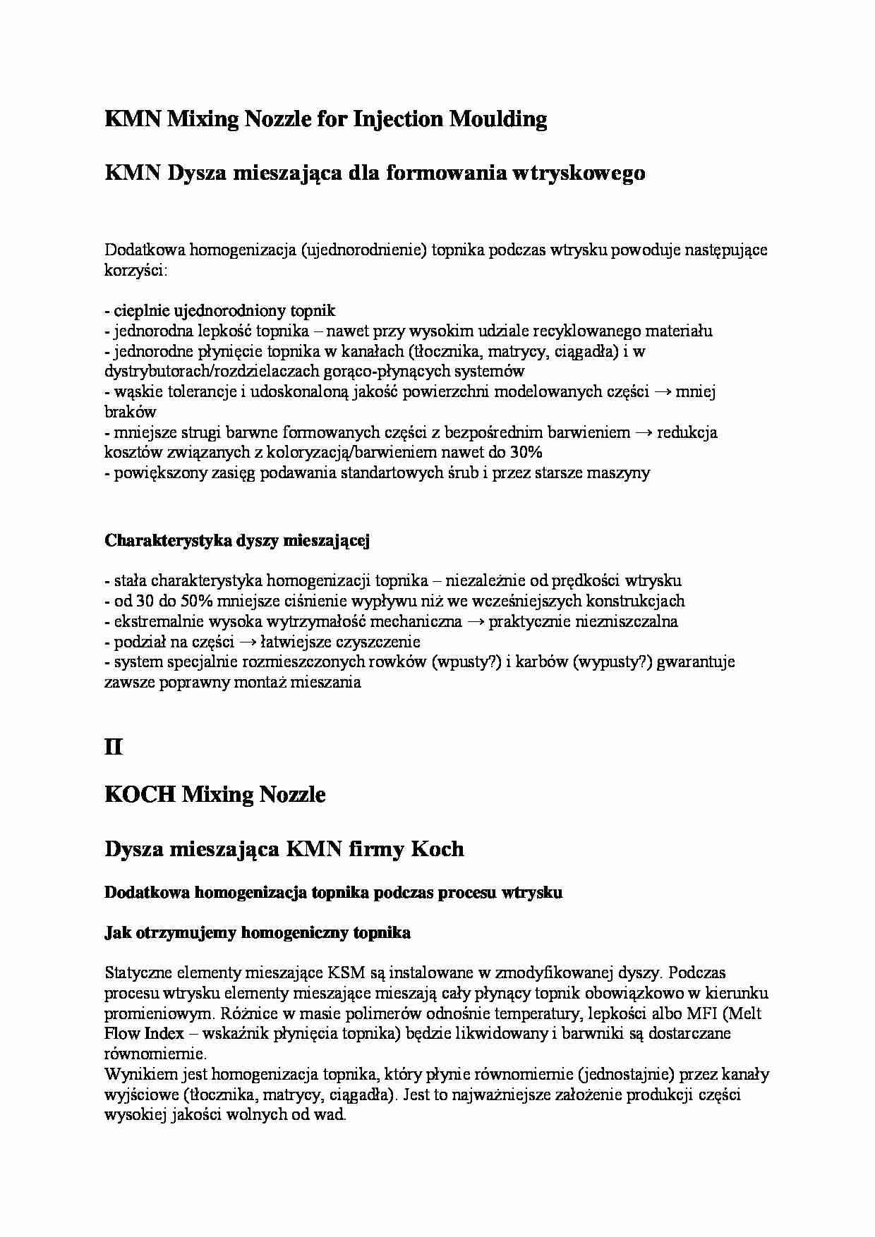 Mixing Nozzle for Injection Moulding - wykład - strona 1