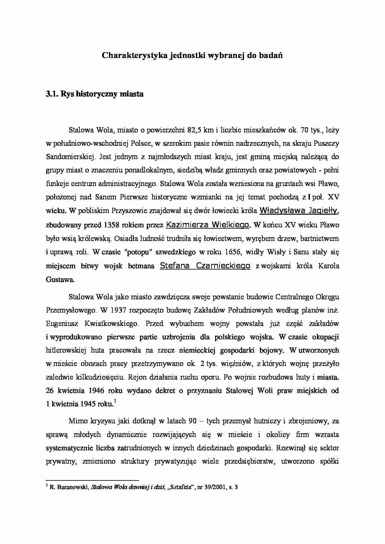 Charakterystyka jednostki wybranej do badań - wykład - strona 1