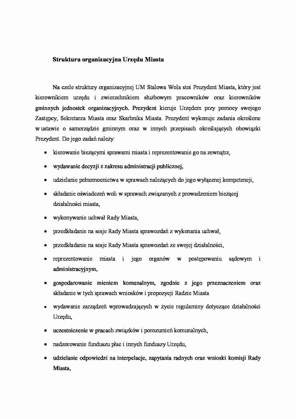 Struktura organizacyjna Urzędu Miasta - wykład - strona 1