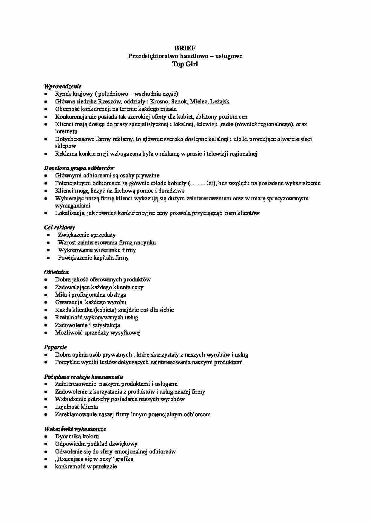 Przedsiębiorstwo handlowo-usługowe - wykład - strona 1