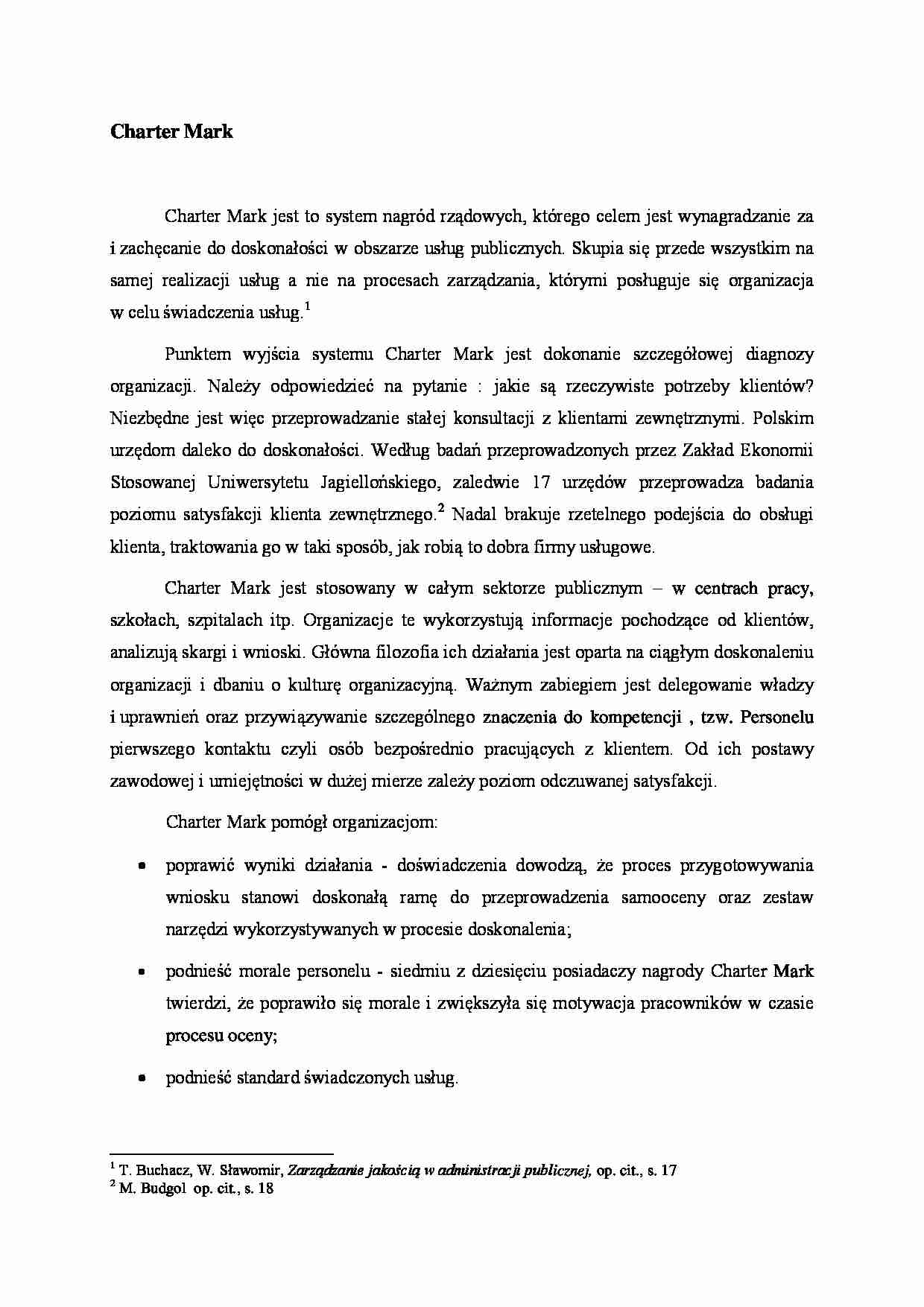 Charter Mark - wykład - strona 1