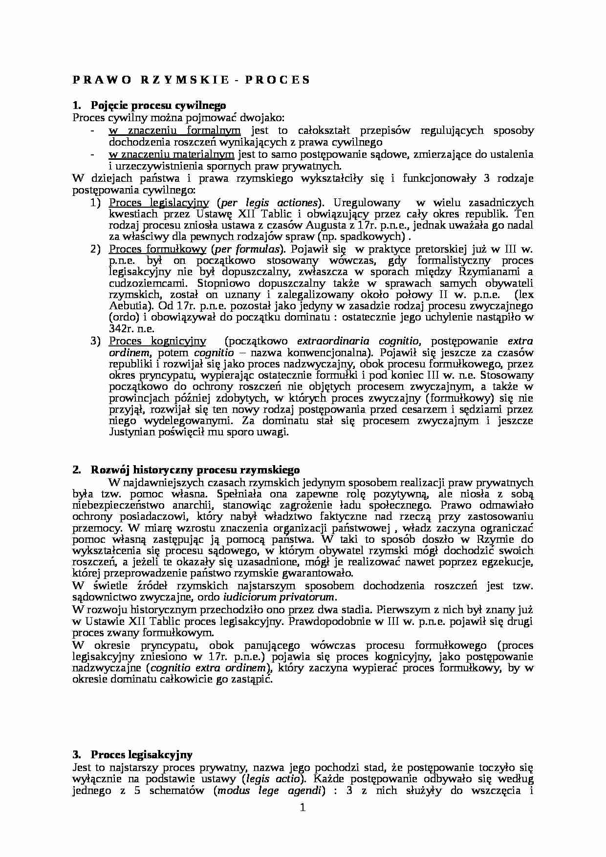 Prawo rzymskie - proces cywilny - strona 1