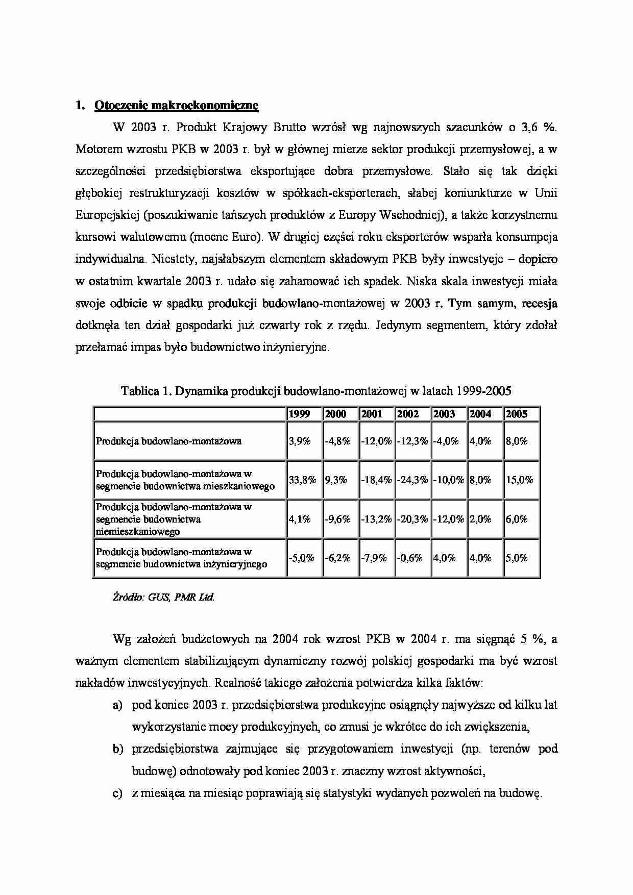 Otoczenie makroekonomiczne - omówienie - strona 1