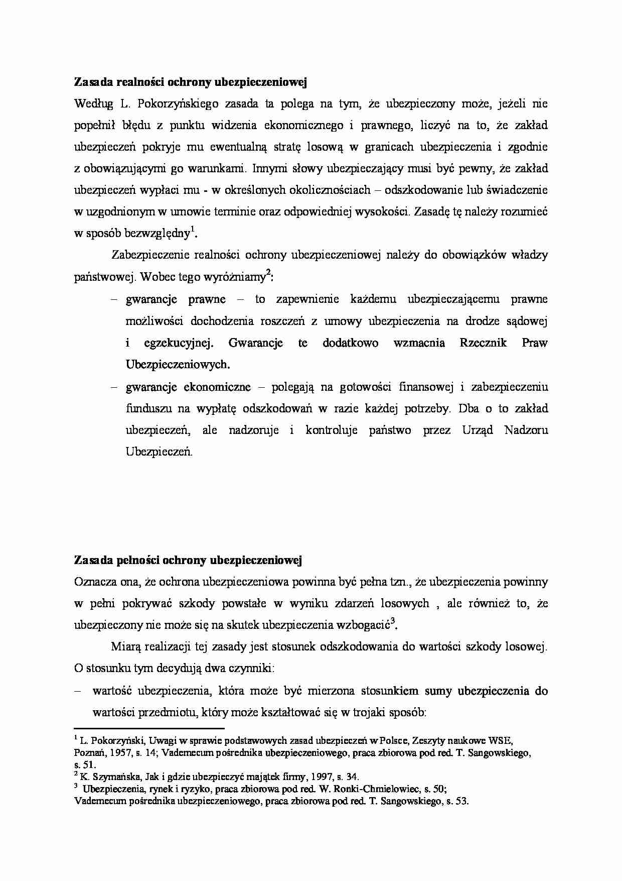 Zasada realności ochrony ubezpieczeniowej - omówienie - strona 1