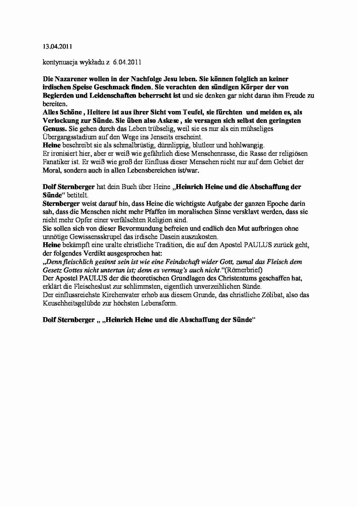 Die Nazarener wollen in der Nachfolge Jesu leben, - strona 1