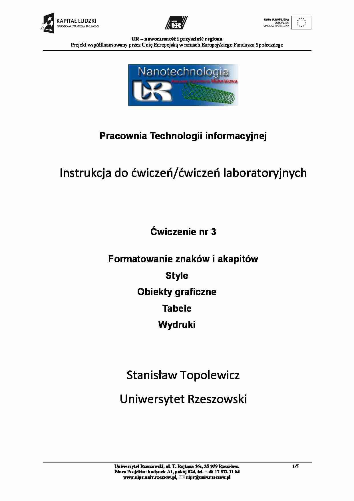 Formatowanie znakow i akapitow - omówienie - strona 1