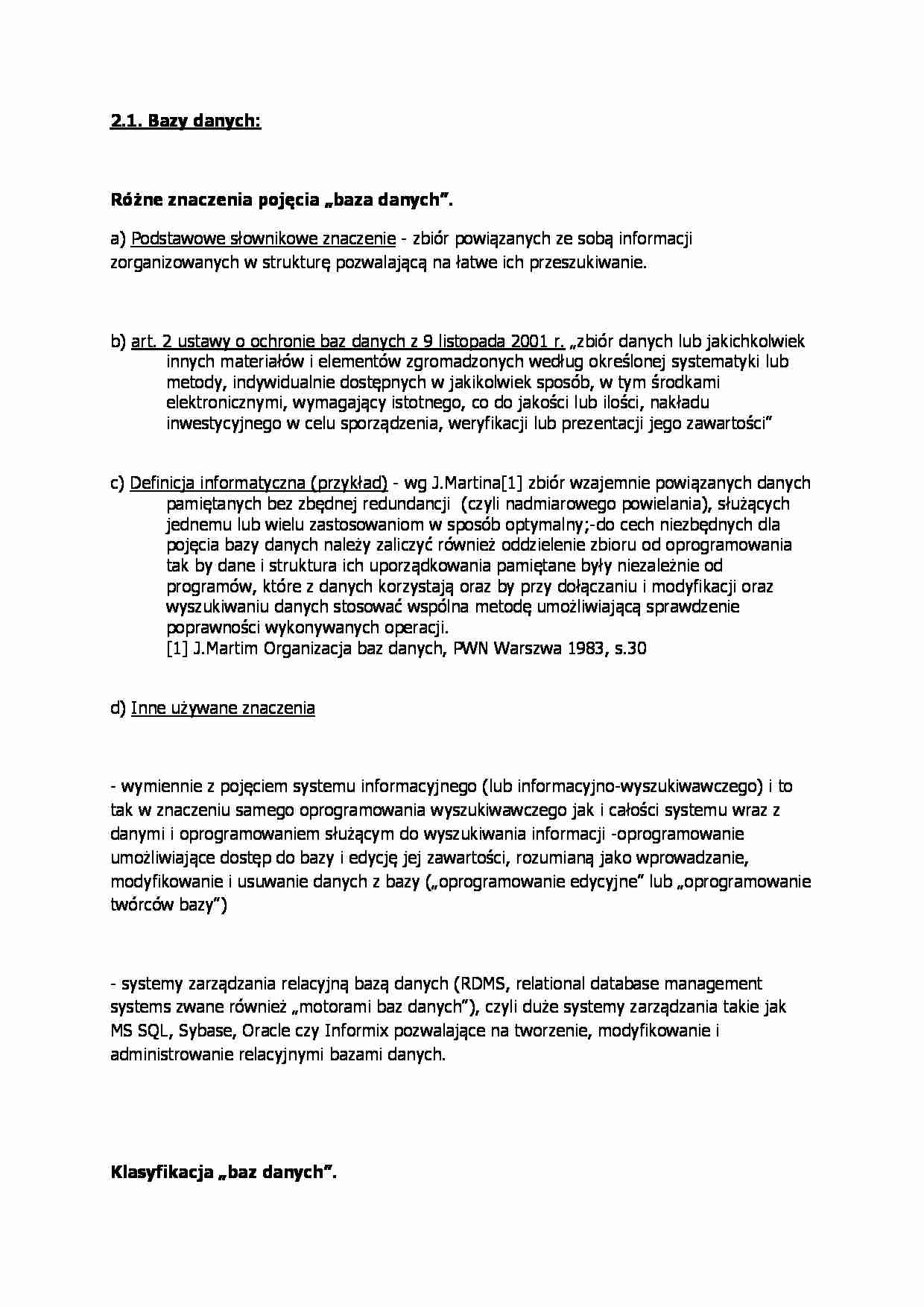 Bazy danych - omówienie - strona 1