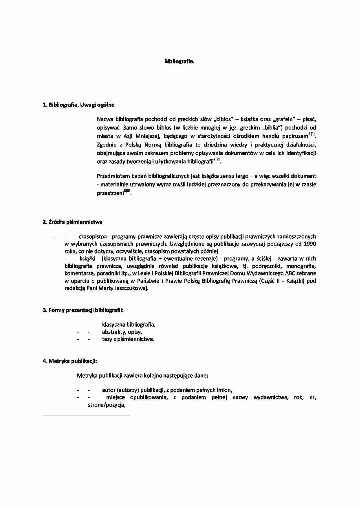 Bibliografie - omówienie - strona 1