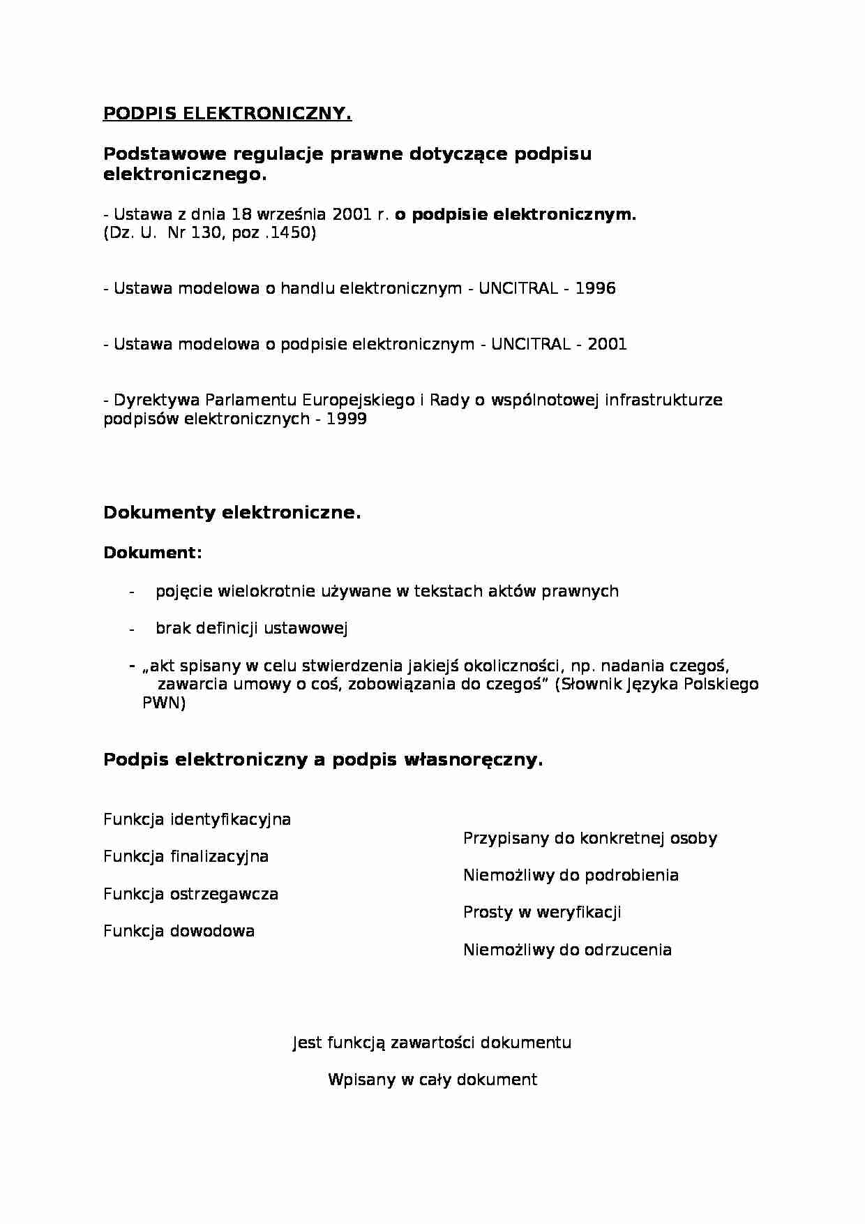 Podpis elektroniczny - omówienie - strona 1