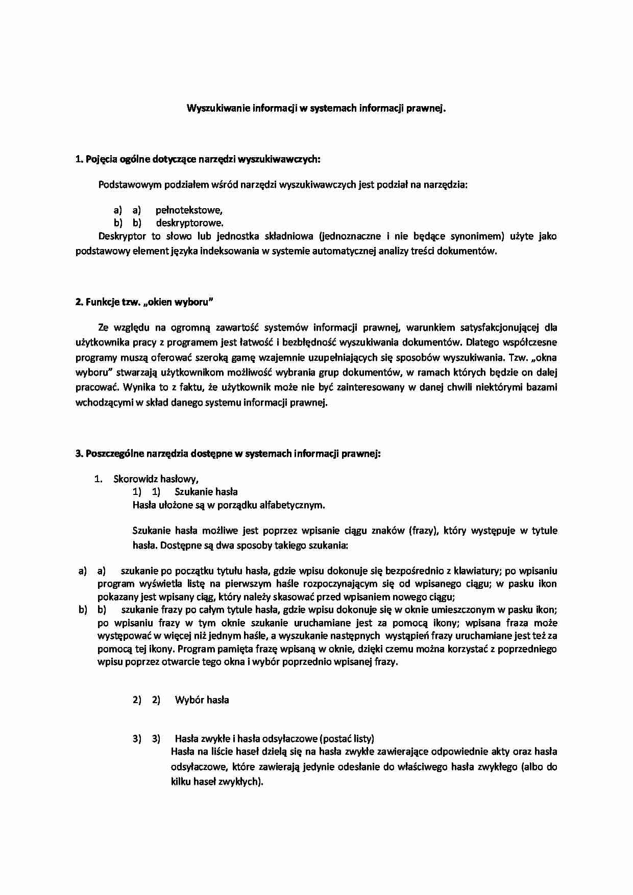 Wyszukiwanie informacji w systemach informacji prawnej - strona 1