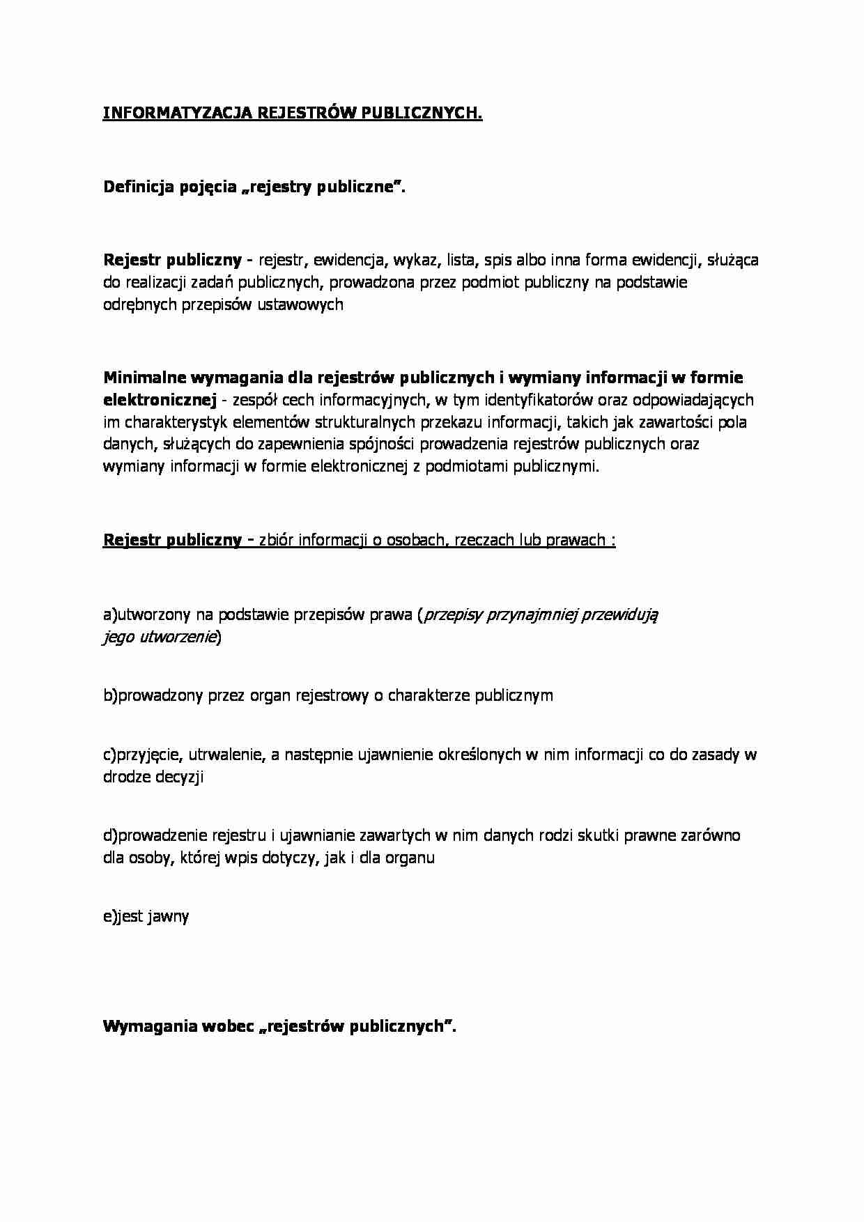 Rejestry publiczne - omówienie - strona 1