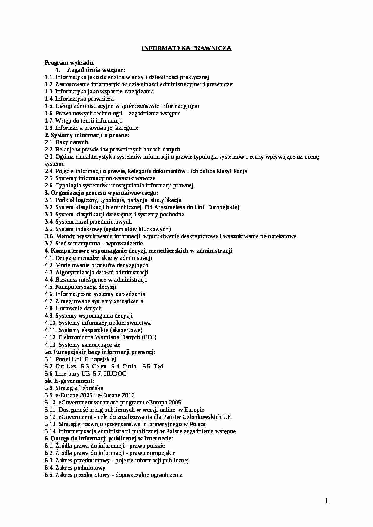 Informatyka prawnicza - skrypt - strona 1