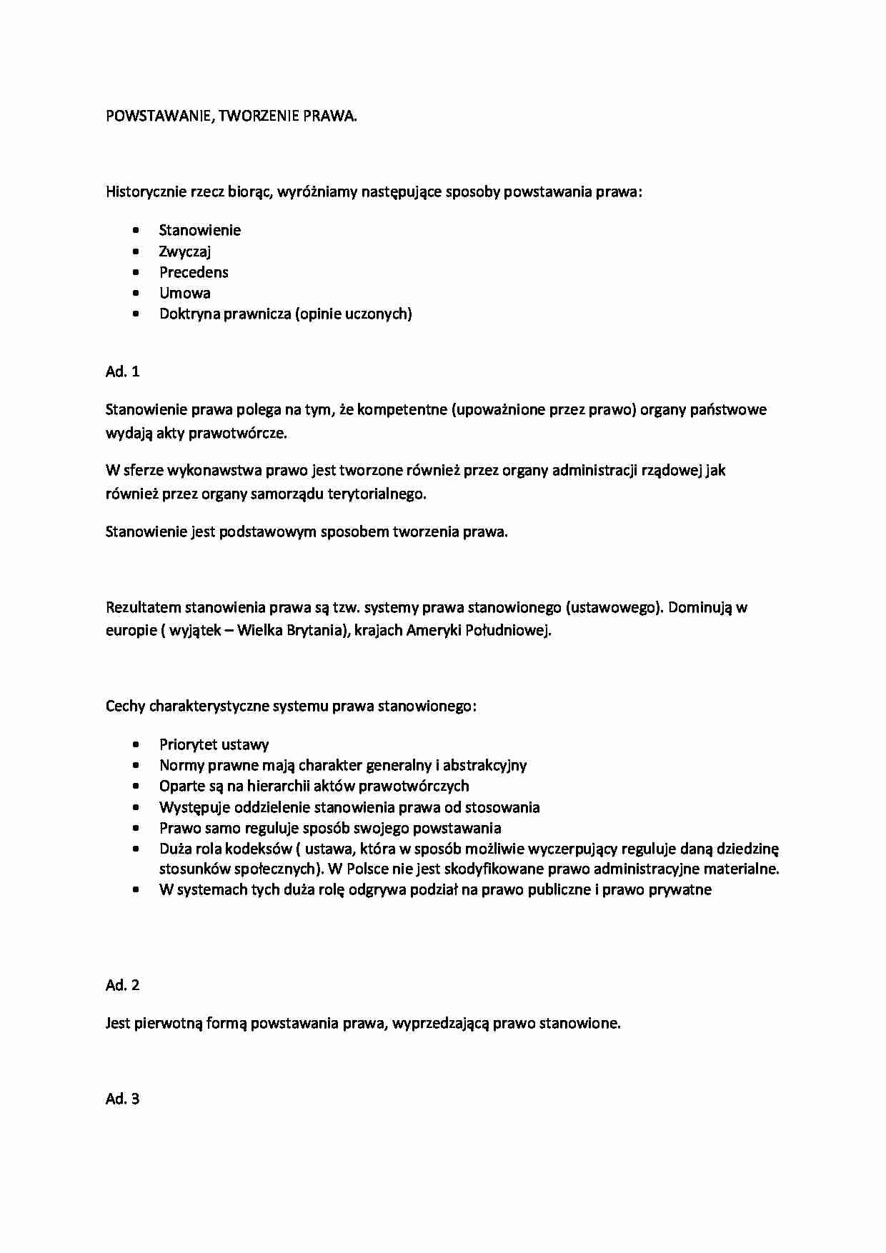 Stanowienie prawa - omówienie - strona 1