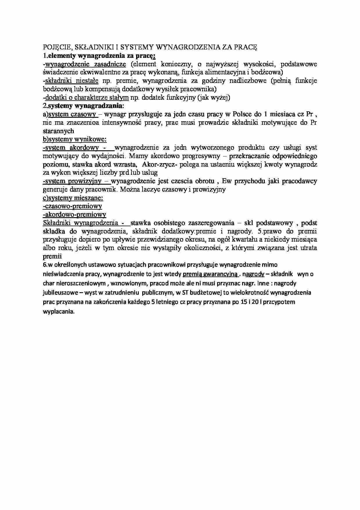 Elementy wynagrodzenia - omówienie - strona 1