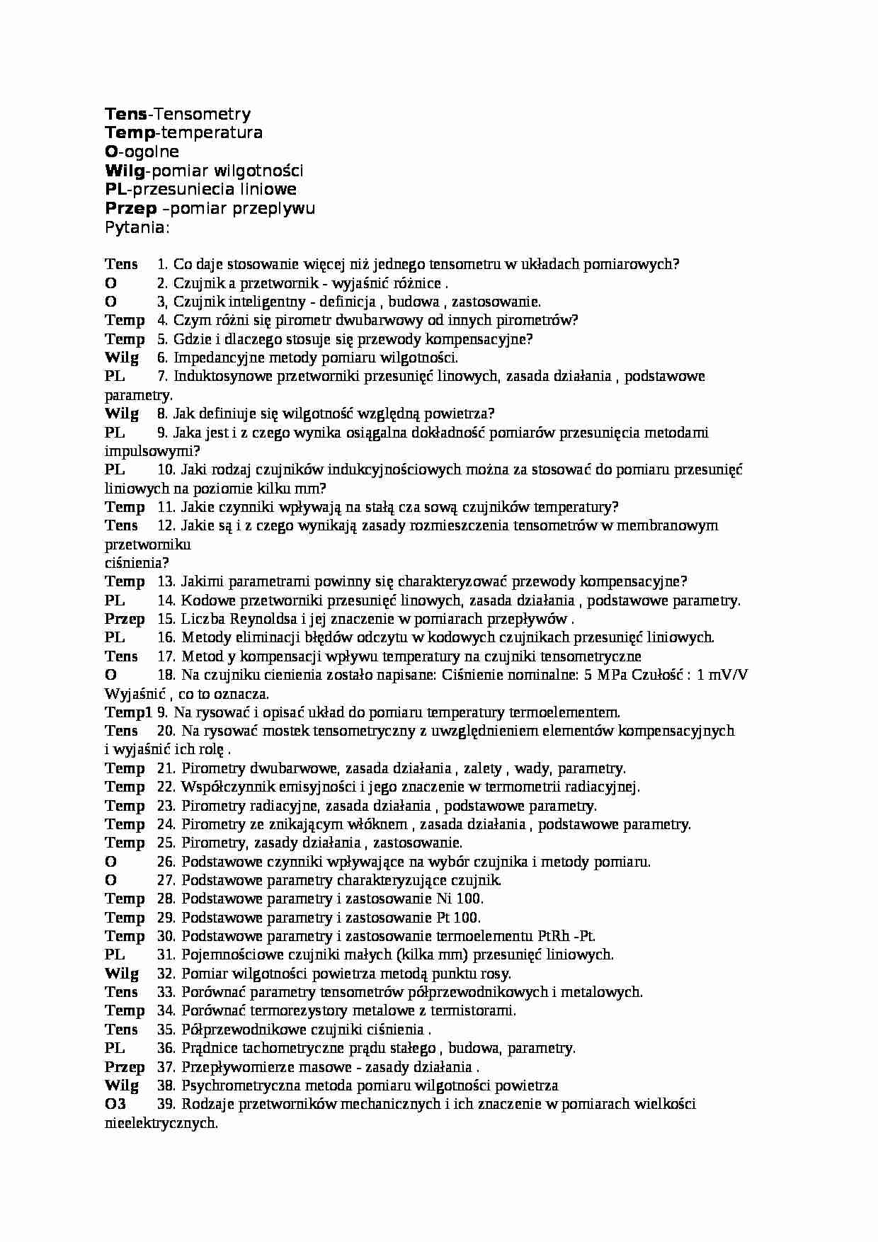 Pytania na egzamin (sem. I) - strona 1