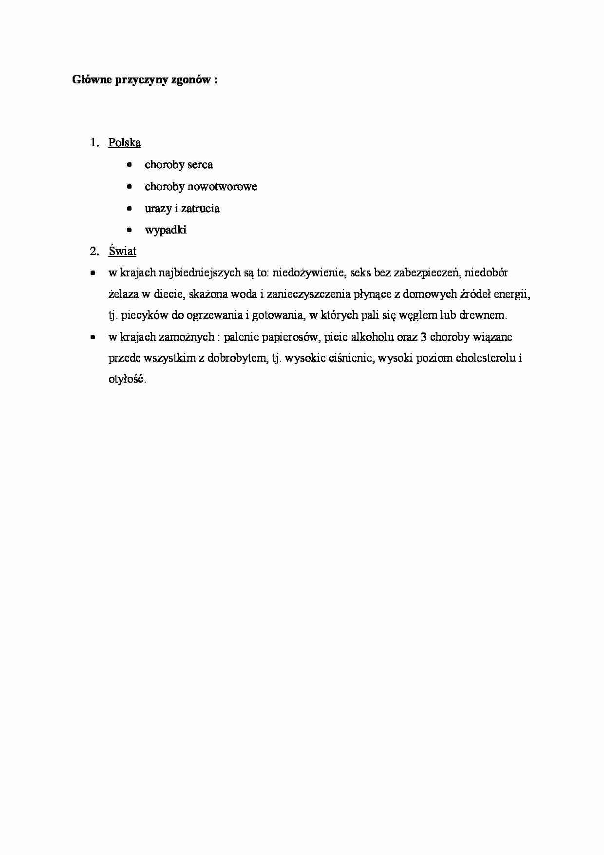 Przyczyny zgonów - omówienie - strona 1