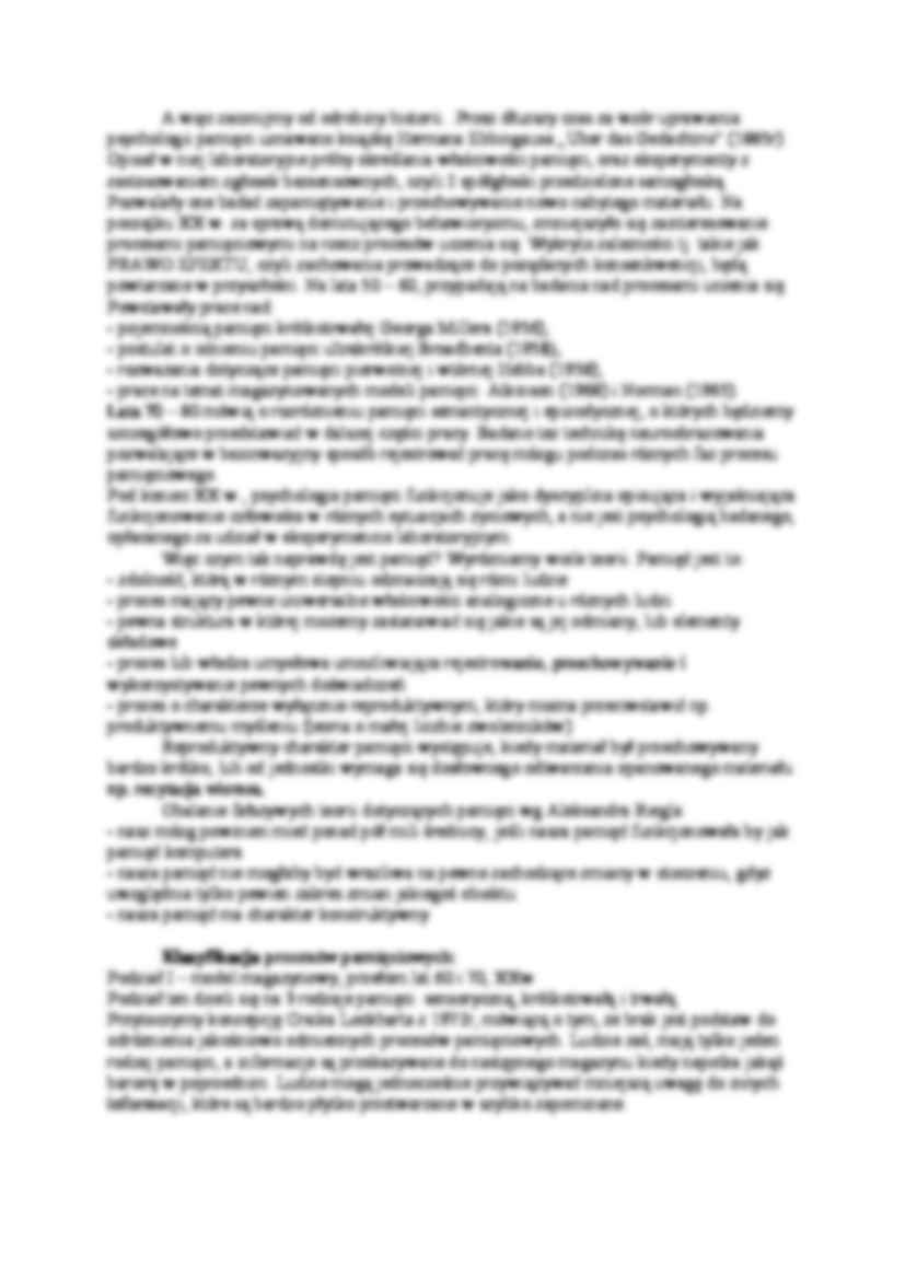 Pamięć jako system przetwarzania informacji - omówienie (sem. I) - strona 2