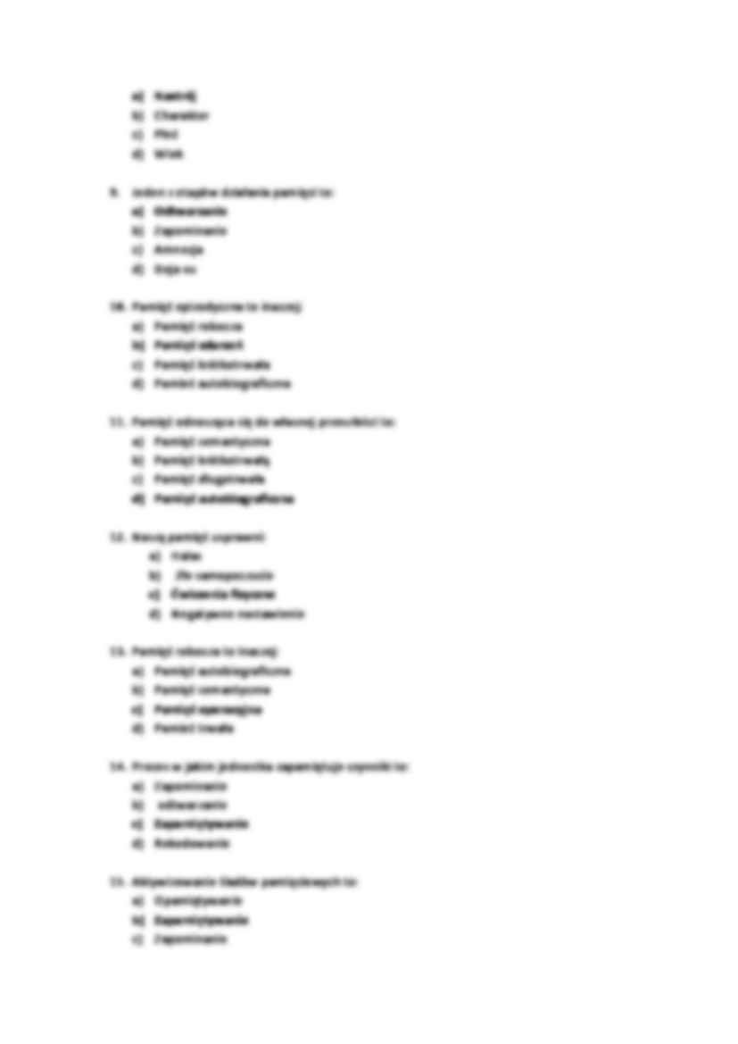 Pamięć - test (sem. I) - strona 2