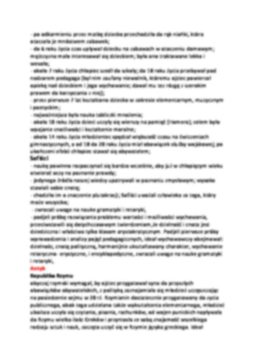Historia myśli pedagogicznej(sem. II) - strona 2
