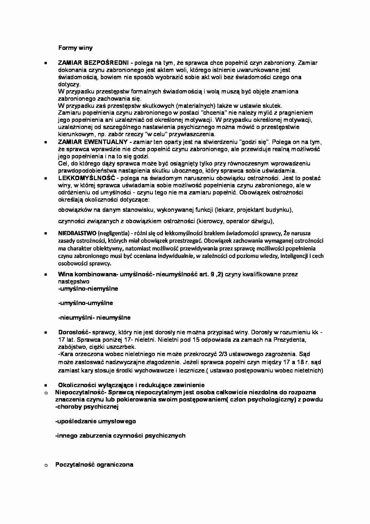 Formy winy - omówienie (I sem) - strona 1