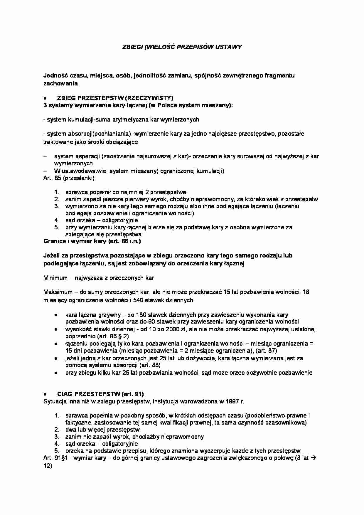 Zbieg przepisów - omówienie (I sem) - strona 1