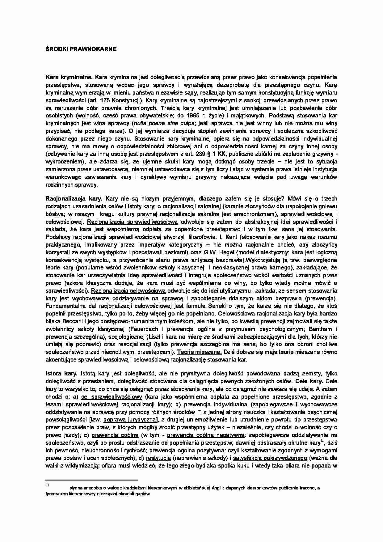 Środki karne - omówienie (I sem) - strona 1