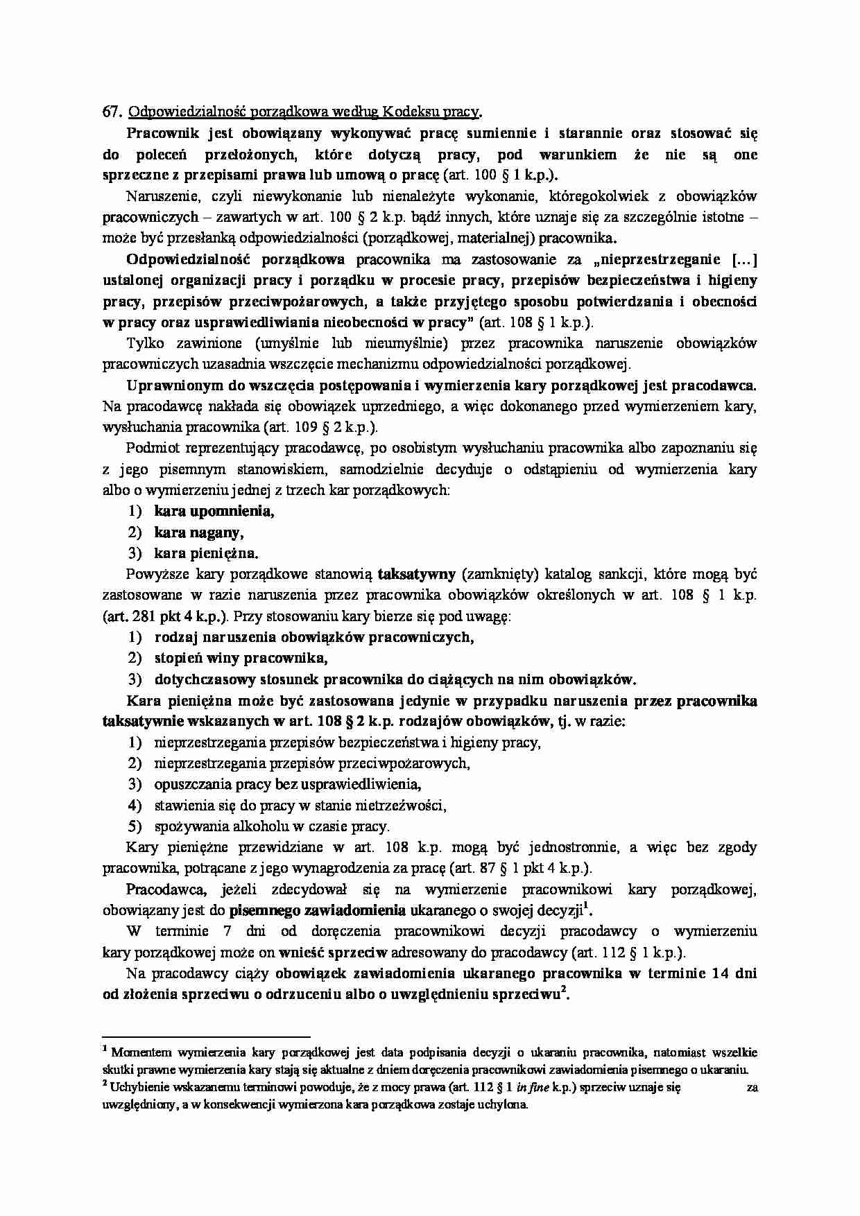 Odpowiedzialność porządkowa - omówienie  - strona 1