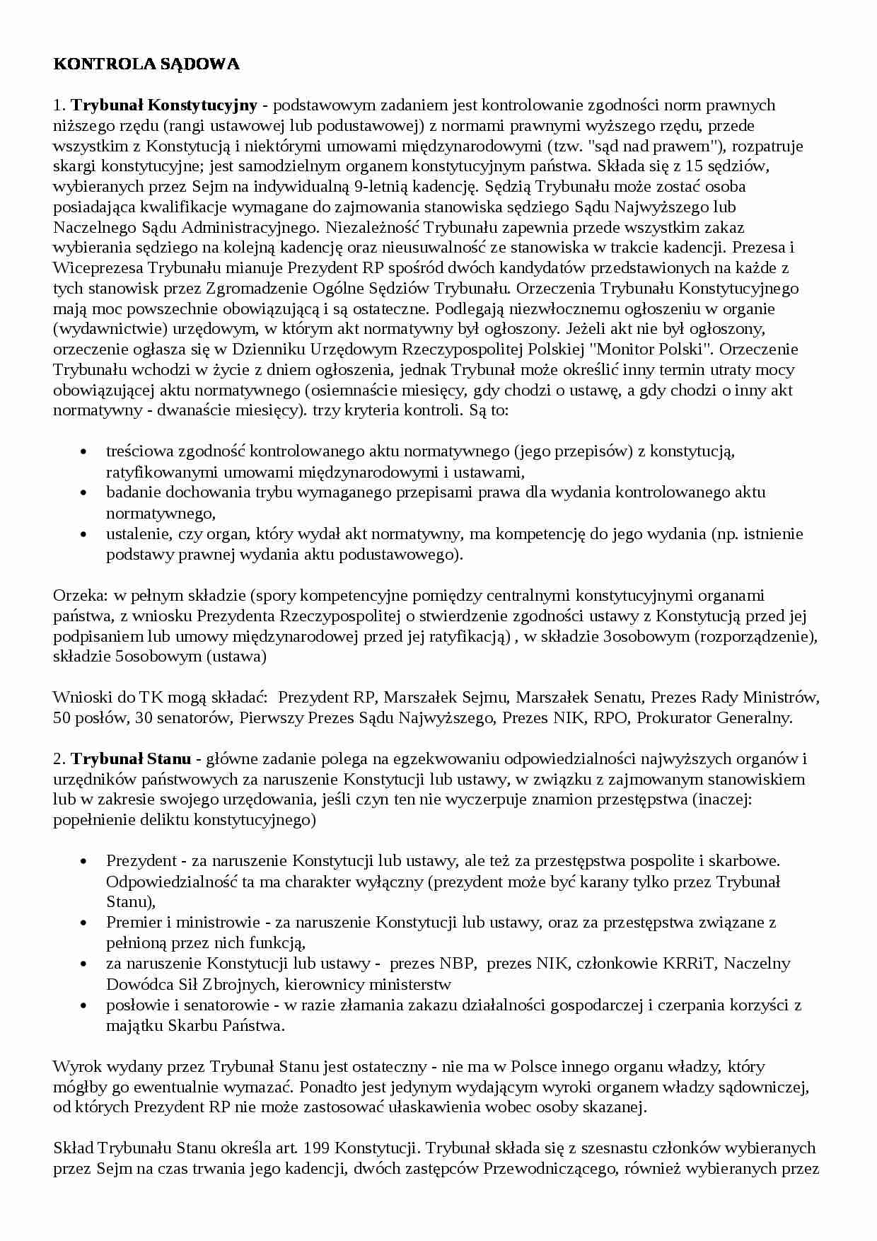 kontrola sądowa - omówienie(II sem) - strona 1