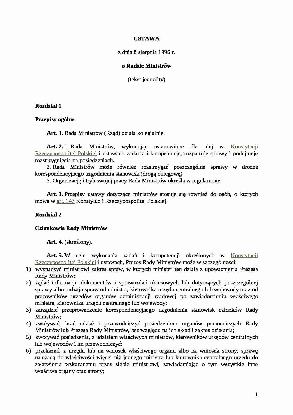 Rada ministrów - omówienie (I sem) - strona 1