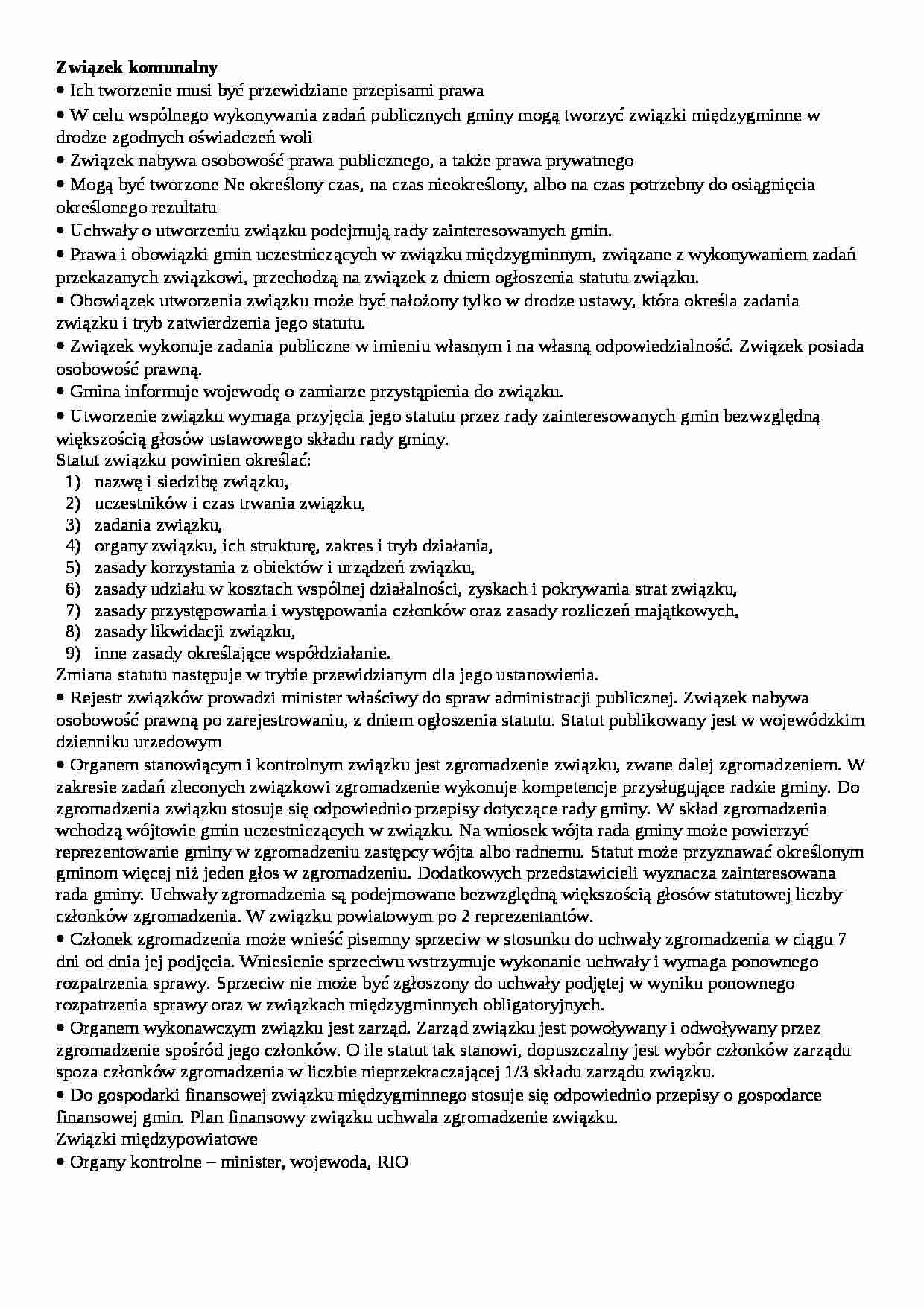 Związki gminne - omówienie ( I sem) - strona 1