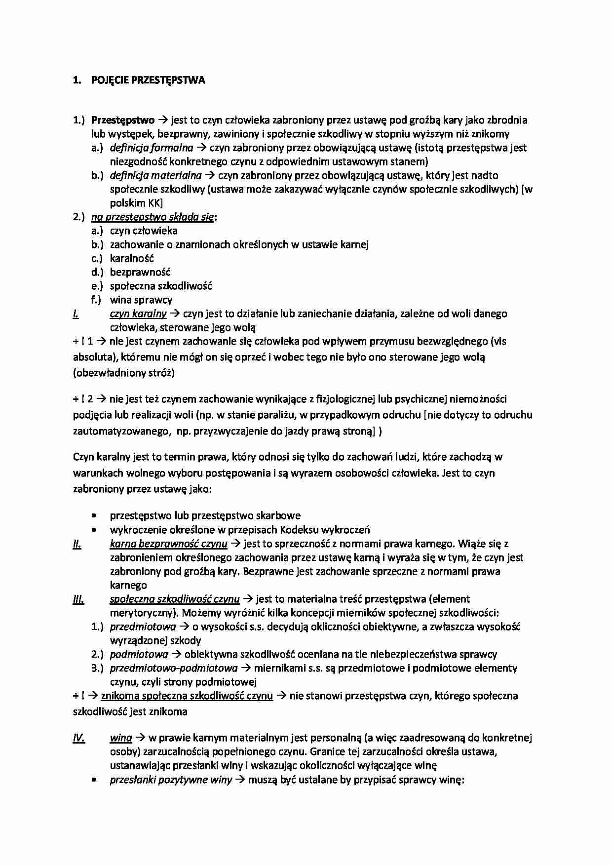 Pojęcie przestępstwa - omówienie - strona 1