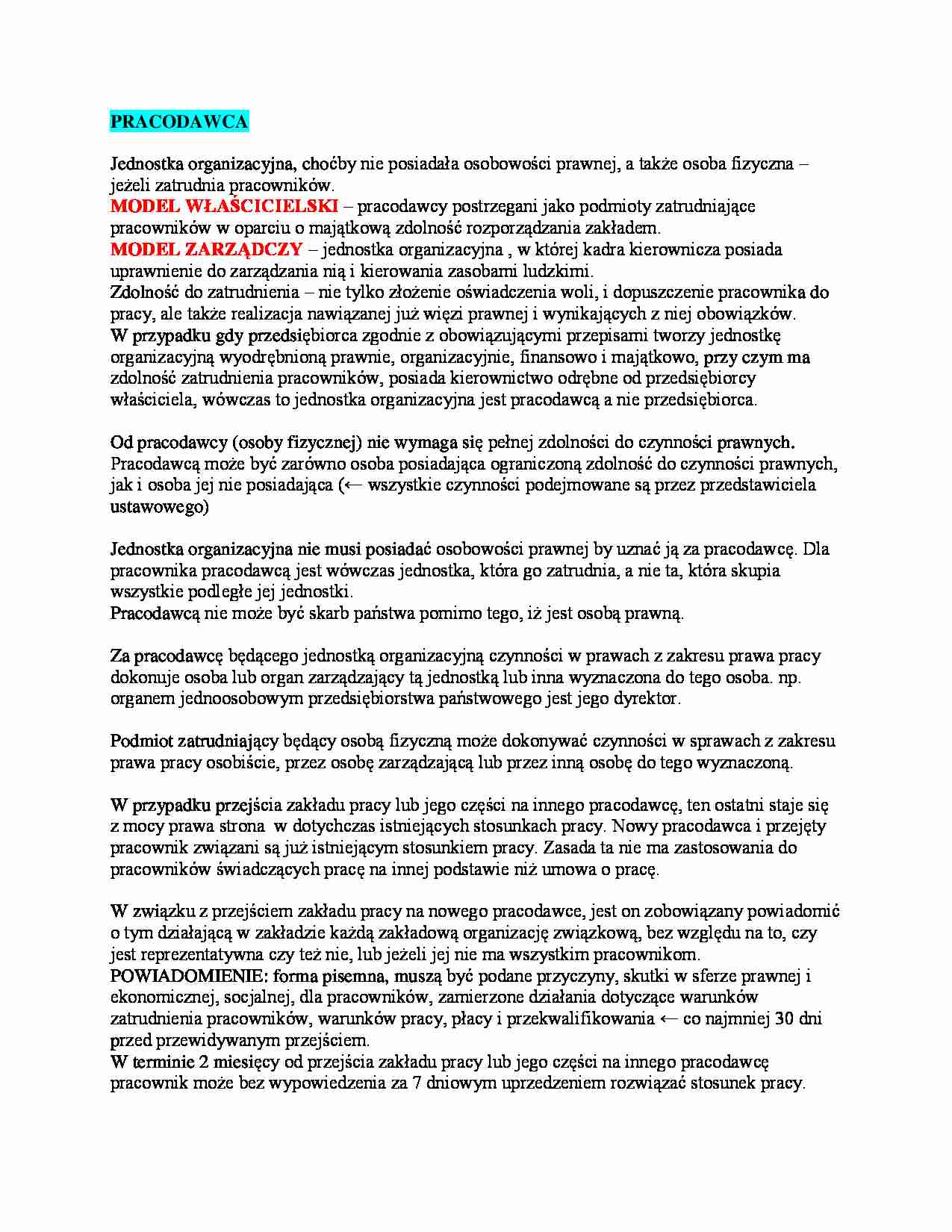 pracodawca - omówienie  - strona 1