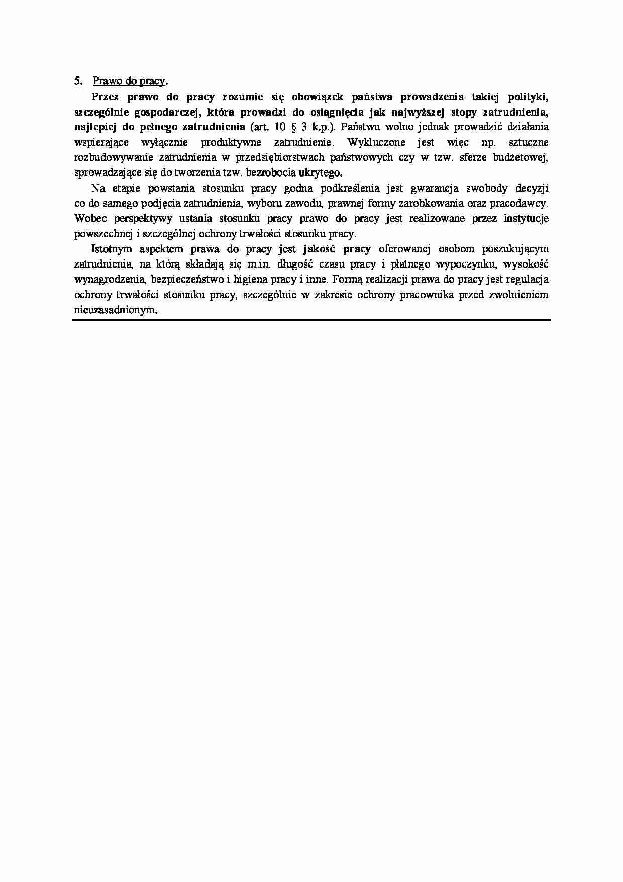 prawo do pracy - omówienie - strona 1