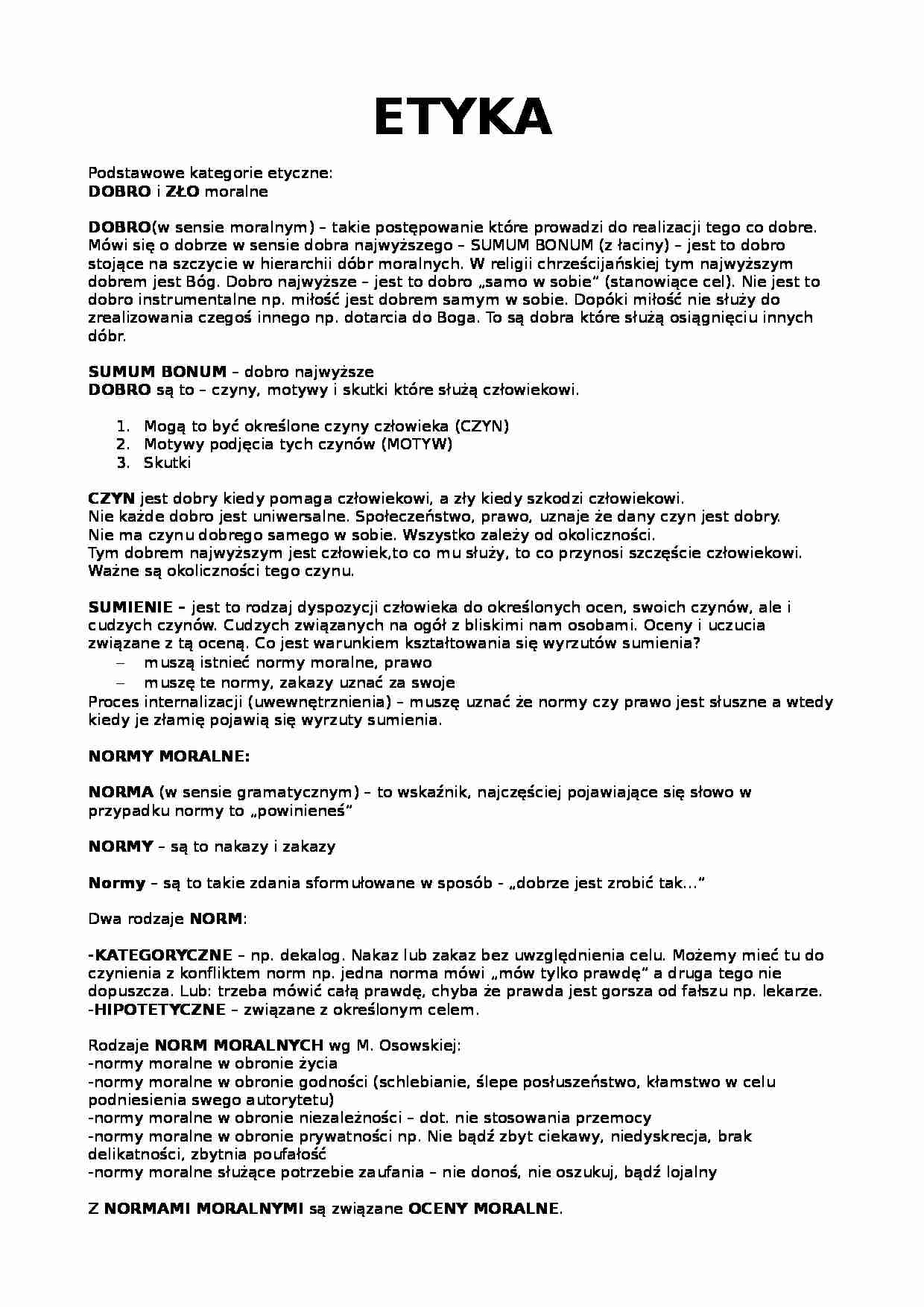 etyka - NORMY MORALNE - strona 1