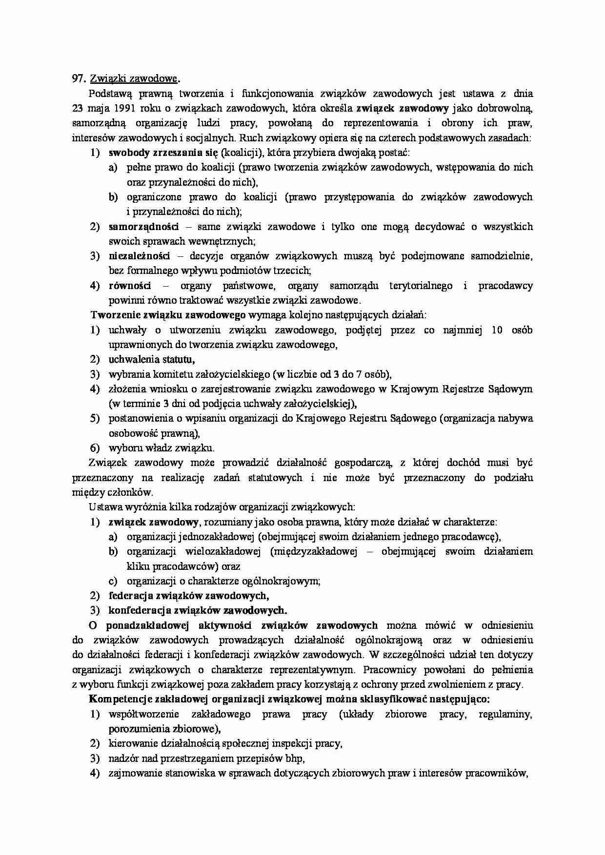 związki zawodowe - omówienie - strona 1