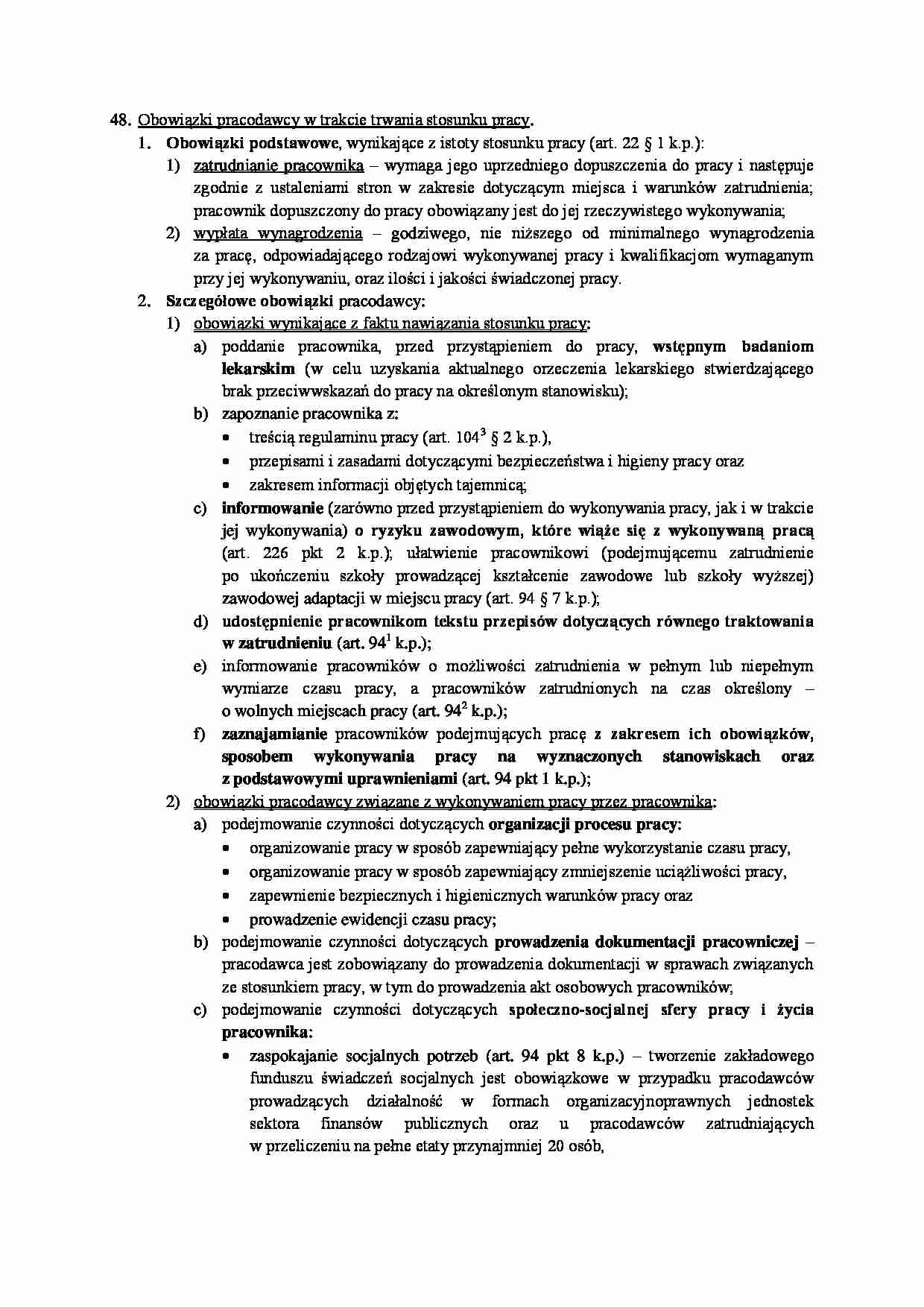 Obowiązki pracodawcy - omówienie - strona 1