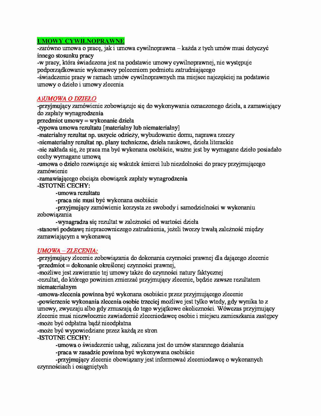 umowy cywilne - omóiwienie - strona 1