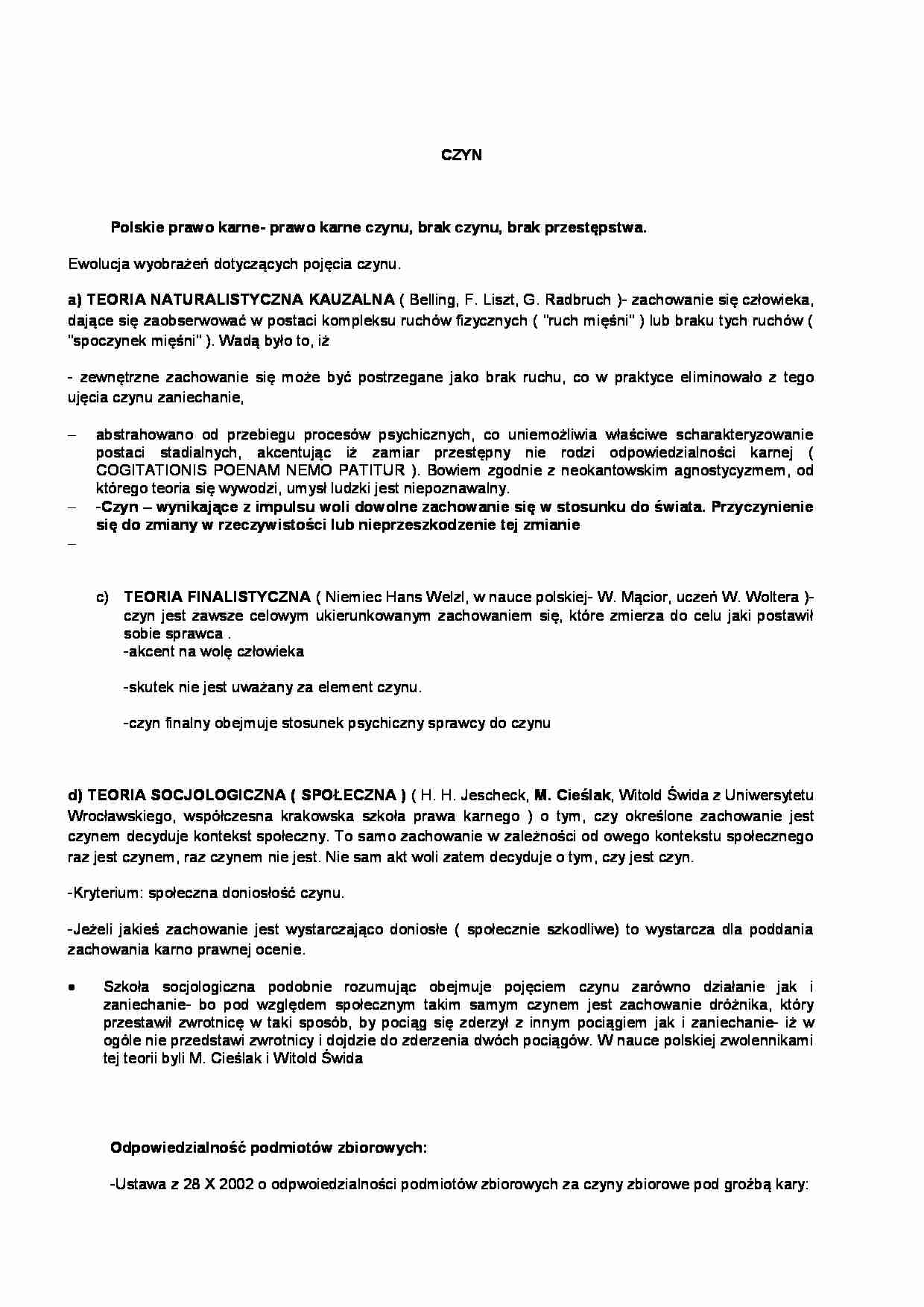 czyn - omówienie(I sem) - strona 1