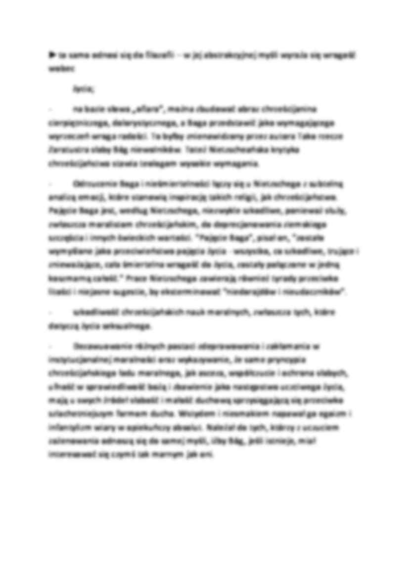 Krytyka chrześcijaństwa w filozofii Nietzschego-opracowanie, I sem - strona 2