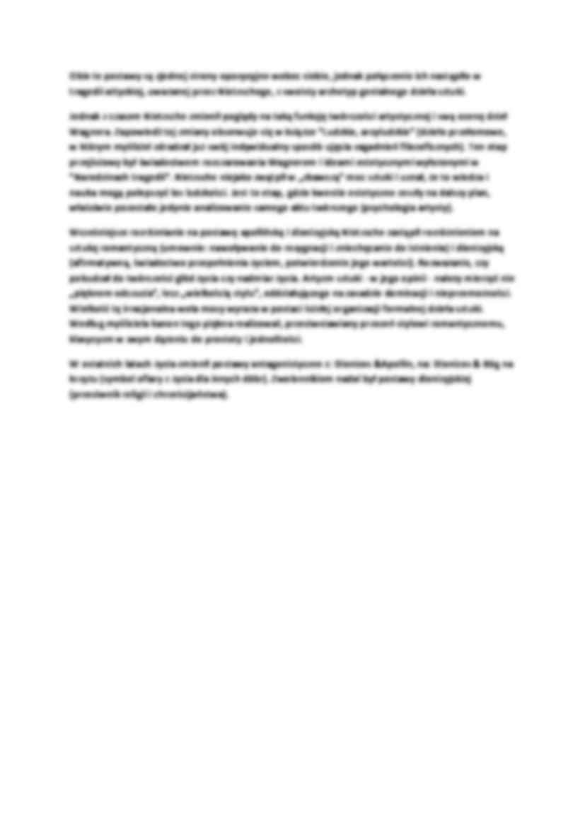  I sem Postawa apollińska i dionizyjska w filozofii Nietzschego. - strona 2