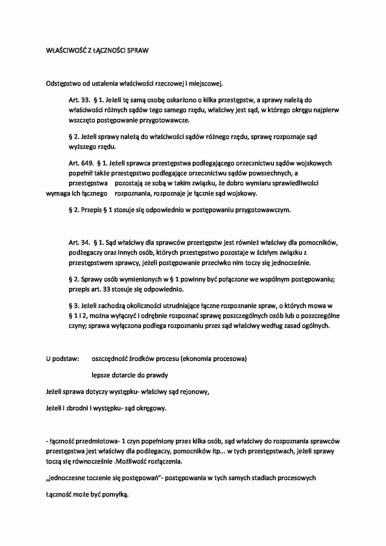 Właściwość z łączności spraw-opracowanie, V sem. - strona 1